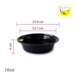 480ml 圓形可微波塑膠外帶餐盒本體尺寸