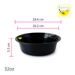960ml 可微波外帶圓形塑膠餐盒本體尺寸